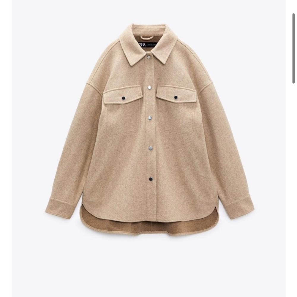 Zara soft over shirt, in beige. Size M